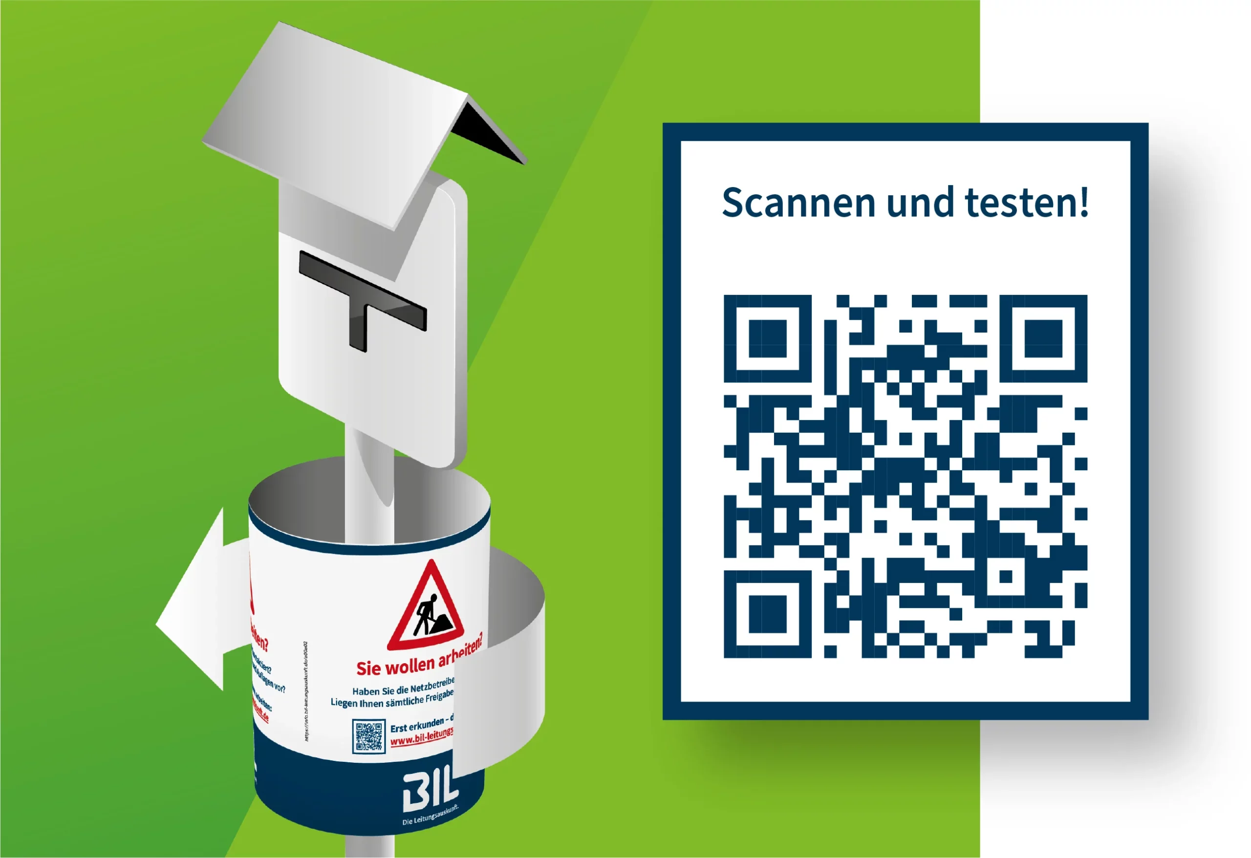 Schilderpfahl Aufkleber QR Code